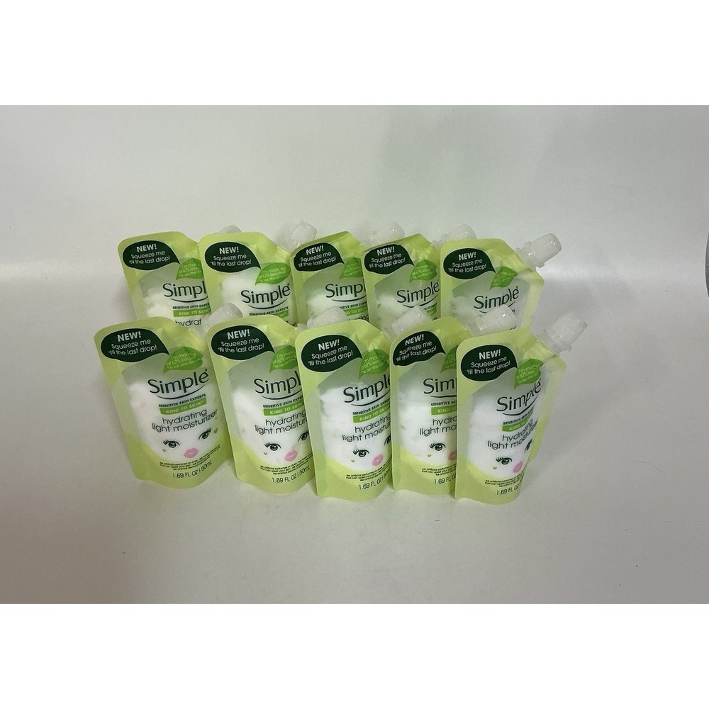 10 Pack Simple Hydrating Light Moisturizer 1.69 Oz Travel Size. (254)
